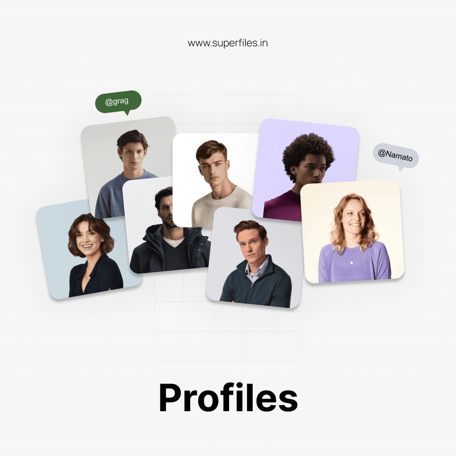 Minimalist profile card templates with name, photo, and contact details